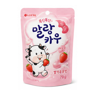 롯데 폭신폭신 말랑카우 딸기우유맛 79g